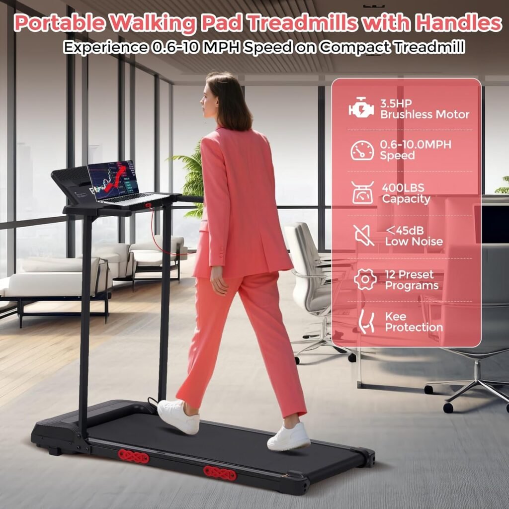 HevGlrm Walking Pad Treadmill for home office