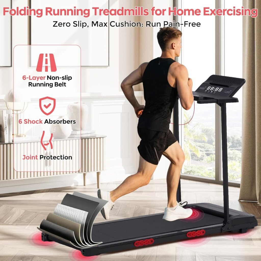 HevGlrm Walking Pad Treadmill Multi-layer cushioning